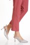 Women's Stone Embroidered Thin Heeled Slingback Shoes - 5