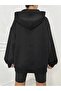 Women's Black New York Printed Zippered Hooded Cardigan - 2