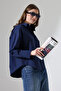 Oversize Fit Poplin Fabric Basic Model Women's Shirt - Navy Blue - 6
