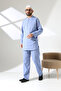 Men's Single Pocket Shirt Pants Double Suit Hajj and Umrah Clothing Blue (Vşn) - 4