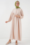 Women's Long Hijab Dress 2525 - Cream - 4