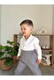 Striped Cotton Linen Bayramlik Top and Bottom Set 8 - 8