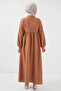 Women's Long Hijab Dress 2525 - Tan - 6