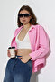 Oversized Fit Poplin Fabric Basic Model Women's Shirt - Dusty Pink - 6
