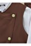 Wide Leg and Vest Set with Belt and Trousers - Coffee - 2