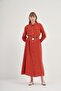 Women's Comfortable Fit Belted Modal Dress Copper 31016 - 6