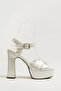 13 cm High Thick Heeled Satin Evening Dress Women's Shoes - 2