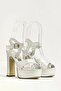 13 cm High Thick Heeled Satin Evening Dress Women's Shoes