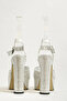 13 cm High Thick Heeled Satin Evening Dress Women's Shoes - 3