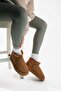 Women's Tan Thick Sole Suede Boots Platform Heels Fur Inside Model Cinnamon Boots & Bootie - 2