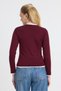Burgundy Rib Knit Detail Long Sleeve Blouse 3011 - 5