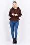 Women Hoodie Plain Long Sleeves Sweatshirt, Dark Brown - 3