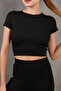 Corded Elastic Waist Crew Neck Crop Missbz2368 - 6