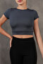 Corded Elastic Waist Crew Neck Crop Missbz2368 - 4