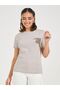 Regular Fit Pintuck Detail T-Shirt with Short Sleeves - 3