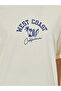 Oversized West Coast Embroidered Turn-Up Sleeves T-Shirt - 4
