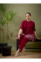 Embroidered Hem Shirt with Roll Up Sleeves & Pants Co-Ord - 8