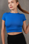 Corded Elastic Waist Crew Neck Crop Missbz2368 - 5