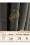 Granite Gray Linen Textured Pleated High Quality Background Curtain - 4