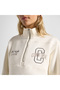 Classic Women's Half Zipper Cream Sweatshirt - 5