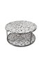 Venveto Round Coffee Table  L90xW90xH40cm - White Pattern - 3