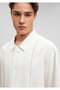 White Linen Blended Loose Fit Shirt -0211182-80194 - 6
