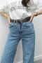 Blue Leg Detailed Wide Leg Jeans - 7