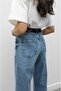 Blue Leg Detailed Wide Leg Jeans - 6