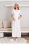 Maternity Nightgown with Lace Detail, Breastfeeding / Hijab Clothing / 2-Piece Set with Buttons / Slippers and Crown Gift - 5