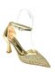 U 614633414   Gold Glitter Thick Heeled Evening Dress Shoes - 7