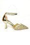 U 614633414   Gold Glitter Thick Heeled Evening Dress Shoes - 6
