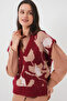 15923 Women's Oversize Knitwear Sweater - Claret Red - 4