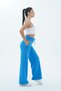Daily Core - Blue High Waist Loose Leg Women's Palazzo Sweatpants - 5