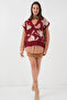 15923 Women's Oversize Knitwear Sweater - Claret Red - 2