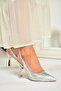 U 676289214   Silver Glitter Thick Heeled Evening Dress Shoes - 3