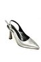 U 676289214   Platinum Glitter Thick Heeled Evening Dress Shoes - 7
