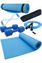 6 Pieces Pilates Mat Squat Band 1 kg Dumbbell Jump Rope Chest Elastic Complete Set