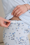 Maternity/Pregnant Pajama Set / Buttoned and Embroidery Detail / Cotton Combed Fabric - 4
