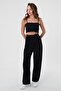 Women's Black High Waist Palazzo Pants - 2