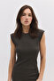 Cotton Corded Fabric Crop T-Shirt - 4