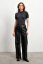 Women's Anthracite Short Sleeve Blouse - 5