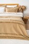 Brianna Camel Double Duvet Cover 100% Cotton Bedspread - 7 Piece Dowry Set - 3