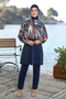 Full Covered Hijab Swimsuit 25970 Navy Blue - 2