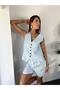 Women's Linen Special Design Vest Shorts Top Bottom Striped Suit - 6
