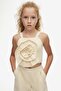 Girl Child Sandshell Crop 8-14 Years Cream