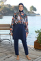 Full Covered Hijab Swimsuit 25970 Navy Blue - 6