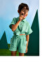 Girl's Perforated Shorts Set 4-8 Years Green - 4