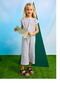 Girl's Striped Trousers Suit 6-10 Years White - 4