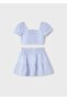 Girl's Striped Skirt Suit 4-10 Years Old Blue - 3