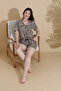 Women's 100% Cotton Short-Sleeve Shorts Pajamas Set 19505 - 2